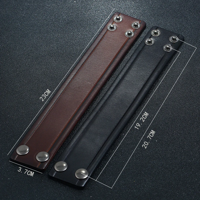 Široký kožený náramek Buffalo Black