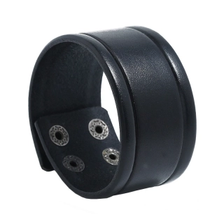Široký kožený náramek Buffalo Black
