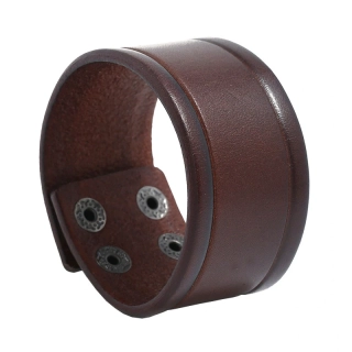 Široký kožený náramek Buffalo Brown