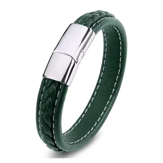 Pánský kožený náramek Classic, Green