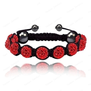 Shamballa náramek Zirkon Red